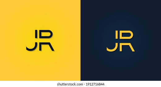 Minimalist Abstract Initial letter JR logo. This logo incorporate with abstract letter in the creative way.It will be suitable for which company or brand name start those initial.