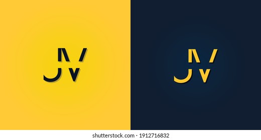 Minimalist Abstract Initial letter JV logo. This logo incorporate with abstract letter in the creative way.It will be suitable for which company or brand name start those initial.