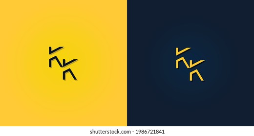 Minimalist Abstract Initial letter KK logo. This logo incorporate with abstract letter in the creative way.It will be suitable for which company or brand name start those initial.