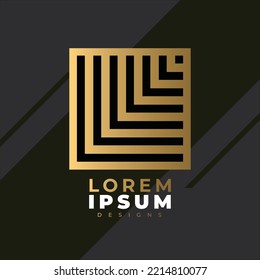 Minimalist Abstract Initial letter L logo. letter L SQUARE logo. Unusual geometric letter L Line. Monogram architecture vector logo isolated.