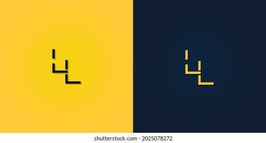 Resumen minimalista Logo de la letra inicial LL. Este logotipo incorpora con letra abstracta de forma creativa.Será adecuado para qué empresa o nombre de marca empiezan esos iniciales.
