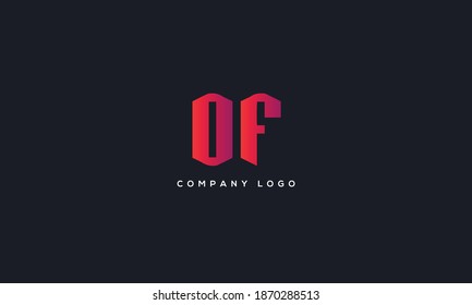 Minimalist Abstract Initial letter OF logo. This logo incorporate with abstract letter in the creative way. It will be suitable for which company or brand name start those initial.