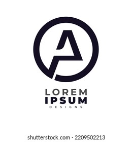 Resumen minimalista Letra inicial logo A. Este logotipo incorpora con letra abstracta de forma creativa.Será adecuado para qué empresa o nombre de marca empiezan esos iniciales.