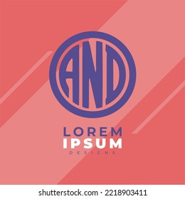 Minimalist Abstract Initial letter AND logo. This logo incorporate with abstract letter Logo AND.