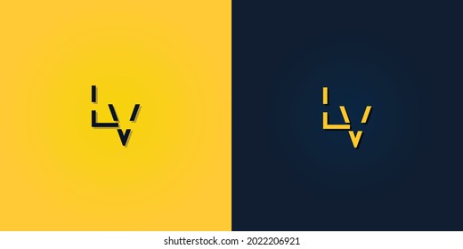 Resumen minimalista Letra inicial logotipo LV. Este logotipo incorpora con letra abstracta de forma creativa.Será adecuado para qué empresa o nombre de marca empiezan esos iniciales.
