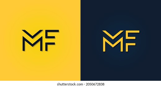 Resumen minimalista Letra inicial logo MF. Este logotipo incorpora con letra abstracta de forma creativa.Será adecuado para qué empresa o nombre de marca empiezan esos iniciales.