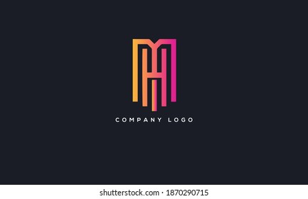 Minimalist Abstract Initial letter MH, HM logo. This logo incorporates an abstract letter in a creative way. It will be suitable for which company or brand name start those initial.