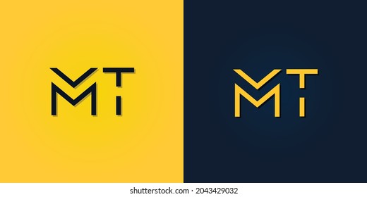 Minimalist Abstract Initial letter MT logo. This logo incorporate with abstract letter in the creative way.It will be suitable for which company or brand name start those initial.