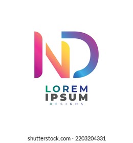 Minimalist Abstract Initial letter ND logo. This logo incorporate with abstract letter in the creative way. It will be suitable for which company or brand name start those initial.
