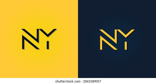 Minimalist Abstract Initial letter NY logo. This logo incorporate with abstract letter in the creative way.It will be suitable for which company or brand name start those initial.