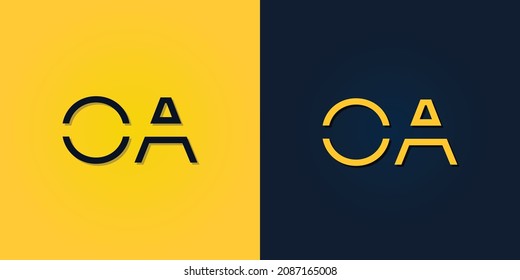 Resumen minimalista Letra inicial logotipo de OA. Este logotipo incorpora con letra abstracta de forma creativa.Será adecuado para qué empresa o nombre de marca empiezan esos iniciales.