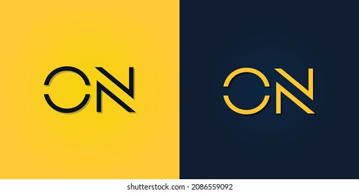 Minimalist Abstract Initial letter ON logo. This logo incorporate with abstract letter in the creative way.It will be suitable for which company or brand name start those initial.