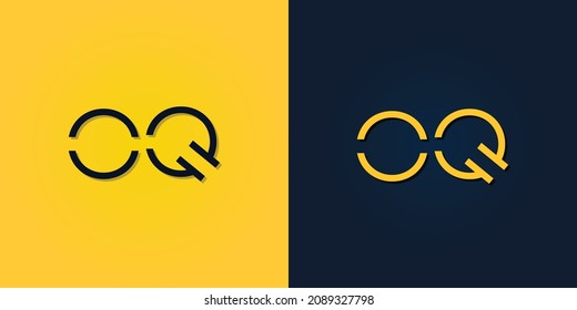 Resumen minimalista Logo de la carta inicial OQ. Este logotipo incorpora con letra abstracta de forma creativa.Será adecuado para qué empresa o nombre de marca empiezan esos iniciales.