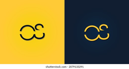 Minimalist Abstract Initial letter OS logo. This logo incorporate with abstract letter in the creative way.It will be suitable for which company or brand name start those initial.