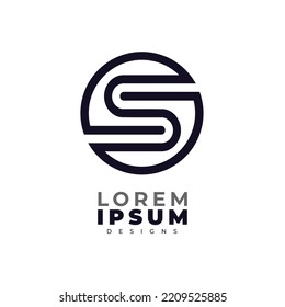 Minimalist Abstract Initial letter S logo. This logo incorporate with abstract letter in the creative way.It will be suitable for which company or brand name start those initial.