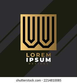 Resumen minimalista Letra inicial logotipo W. logotipo de la letra W SQUARE. Letra geométrica inusual Línea W. Logotipo vectorial de arquitectura monográfica aislado.