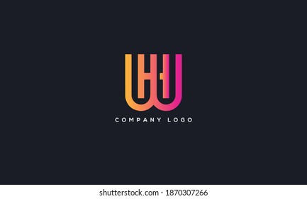 Minimalist Abstract Initial letter WH, HW logo. This logo incorporate with abstract letter in the creative way. It will be suitable for which company or brand name start those initial.