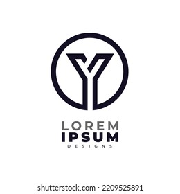 Minimalist Abstract Initial letter Y logo. This logo incorporate with abstract letter in the creative way.It will be suitable for which company or brand name start those initial.