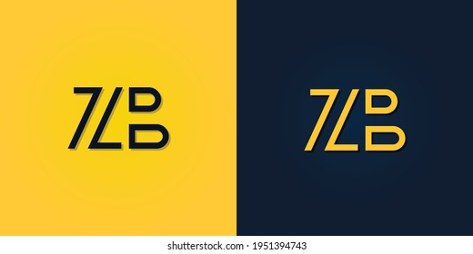 Resumen minimalista Letra inicial logotipo ZB. Este logotipo incorpora con letra abstracta de forma creativa.Será adecuado para qué empresa o nombre de marca empiezan esos iniciales.