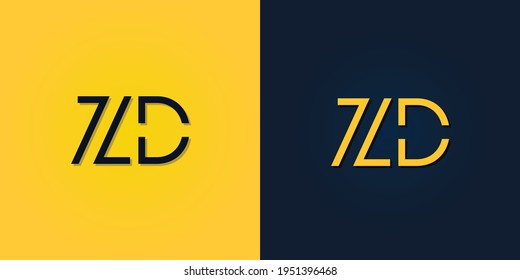 Minimalist Abstract Initial letter ZD logo. This logo incorporate with abstract letter in the creative way.It will be suitable for which company or brand name start those initial.