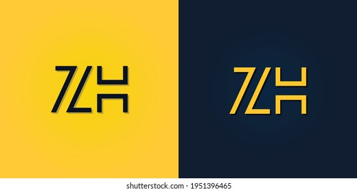 Minimalist Abstract Initial letter ZH logo. This logo incorporate with abstract letter in the creative way.It will be suitable for which company or brand name start those initial.