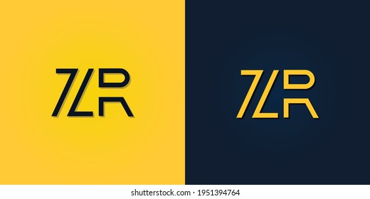 Minimalist Abstract Initial letter ZR logo. This logo incorporate with abstract letter in the creative way.It will be suitable for which company or brand name start those initial.