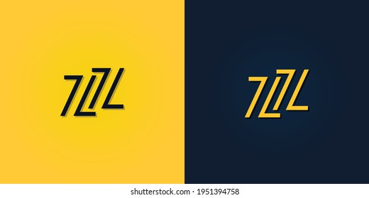 Resumen minimalista Letra inicial logotipo ZZ. Este logotipo incorpora con letra abstracta de forma creativa.Será adecuado para qué empresa o nombre de marca empiezan esos iniciales.