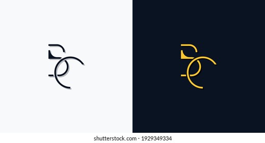 Minimalist abstract initial letters BC logo. This logo incorporate with abstract typeface in the creative way.It will be suitable for which company or brand name start those initial.