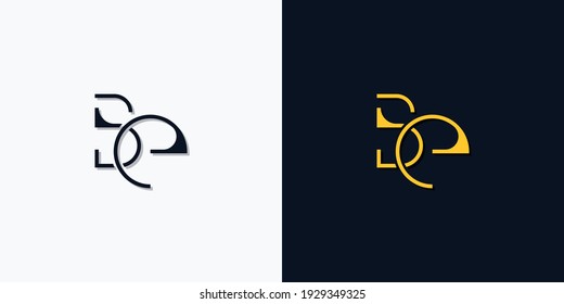 Letras iniciales abstractas minimalistas con el logotipo BE. Este logotipo incorpora con tipo de letra abstracto de forma creativa.Será adecuado para qué empresa o marca empiezan esos iniciales.