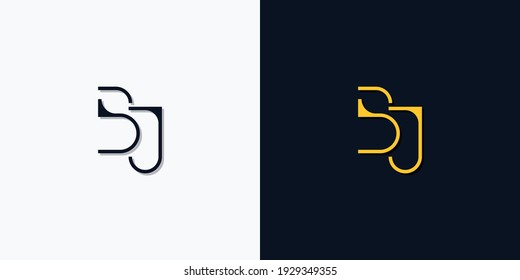 Minimalist abstract initial letters BJ logo. This logo incorporate with abstract typeface in the creative way.It will be suitable for which company or brand name start those initial.