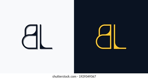 Minimalist abstract initial letters BL logo. This logo incorporate with abstract typeface in the creative way.It will be suitable for which company or brand name start those initial.