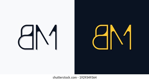 Minimalist abstract initial letters BM logo. This logo incorporate with abstract typeface in the creative way.It will be suitable for which company or brand name start those initial.