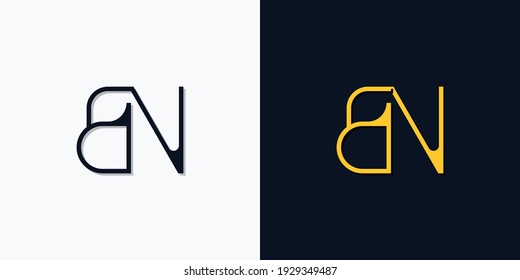 Minimalist abstract initial letters BN logo. This logo incorporate with abstract typeface in the creative way.It will be suitable for which company or brand name start those initial.