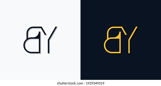 Minimalist abstract initial letters BY logo. This logo incorporate with abstract typeface in the creative way.It will be suitable for which company or brand name start those initial.