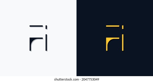Minimalist abstract initial letters FI logo. This logo incorporate with abstract typeface in the creative way.It will be suitable for which company or brand name start those initial.
