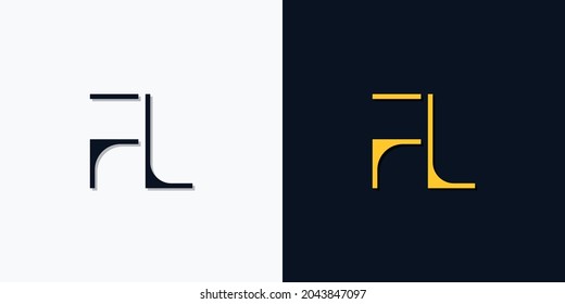Letras iniciales abstractas minimalistas con logotipo FL. Este logotipo incorpora con tipo de letra abstracto de forma creativa.Será adecuado para qué empresa o marca empiezan esos iniciales.