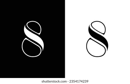 Logo de las letras iniciales abstractas minimalistas S