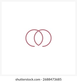 Design minimalista do logotipo do símbolo de círculo de entrelaçamento abstrato