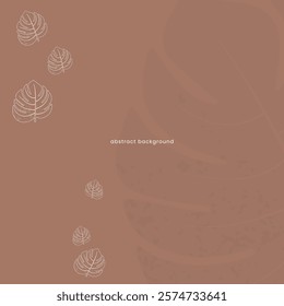 Minimalist Abstract Leaf Design in Mocha Mousse Tone for Backgrounds, Posters, and Branding Projects