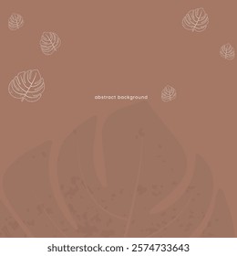 Minimalist Abstract Leaf Design in Mocha Mousse Tone for Backgrounds, Posters, and Branding Products