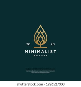 inspiración para el diseño del logo de la flor de hoja abstracta minimalista