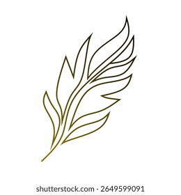 Minimalist Abstract Leaf Line Art Vector Illustration