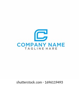 Minimalist abstract letter C logo. This logo icon incorporate with two abstract shape in the creative process.
