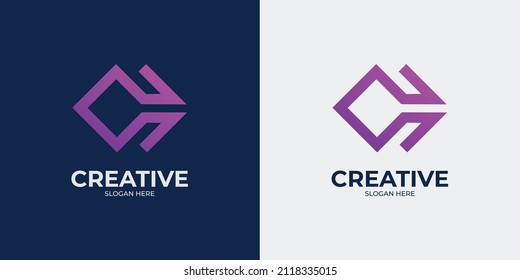 minimalist and abstract letter C logo set