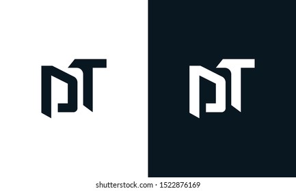 Minimalist abstract letter DT logo. This logo icon incorporate with two abstract shape in the creative process.