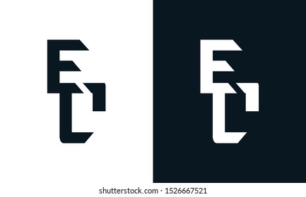 Minimalist abstract letter EC logo. This logo icon incorporate with two abstract shape in the creative process.