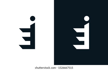 Minimalist abstract letter EI logo. This logo icon incorporate with two abstract shape in the creative process.