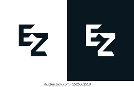 Minimalist abstract letter EZ logo. This logo icon incorporate with two abstract shape in the creative process.