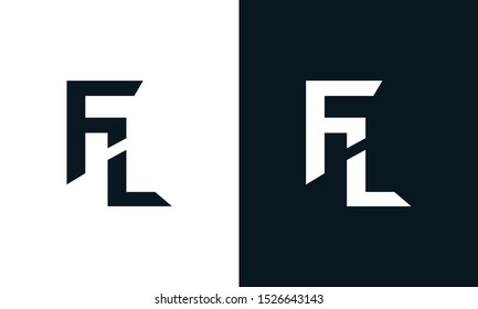 Minimalist abstract letter FL logo. This logo icon incorporate with two abstract shape in the creative process.