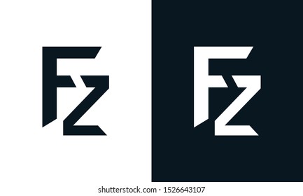 Minimalist Abstract Letter Fz Logo This Stock Vector (Royalty Free ...